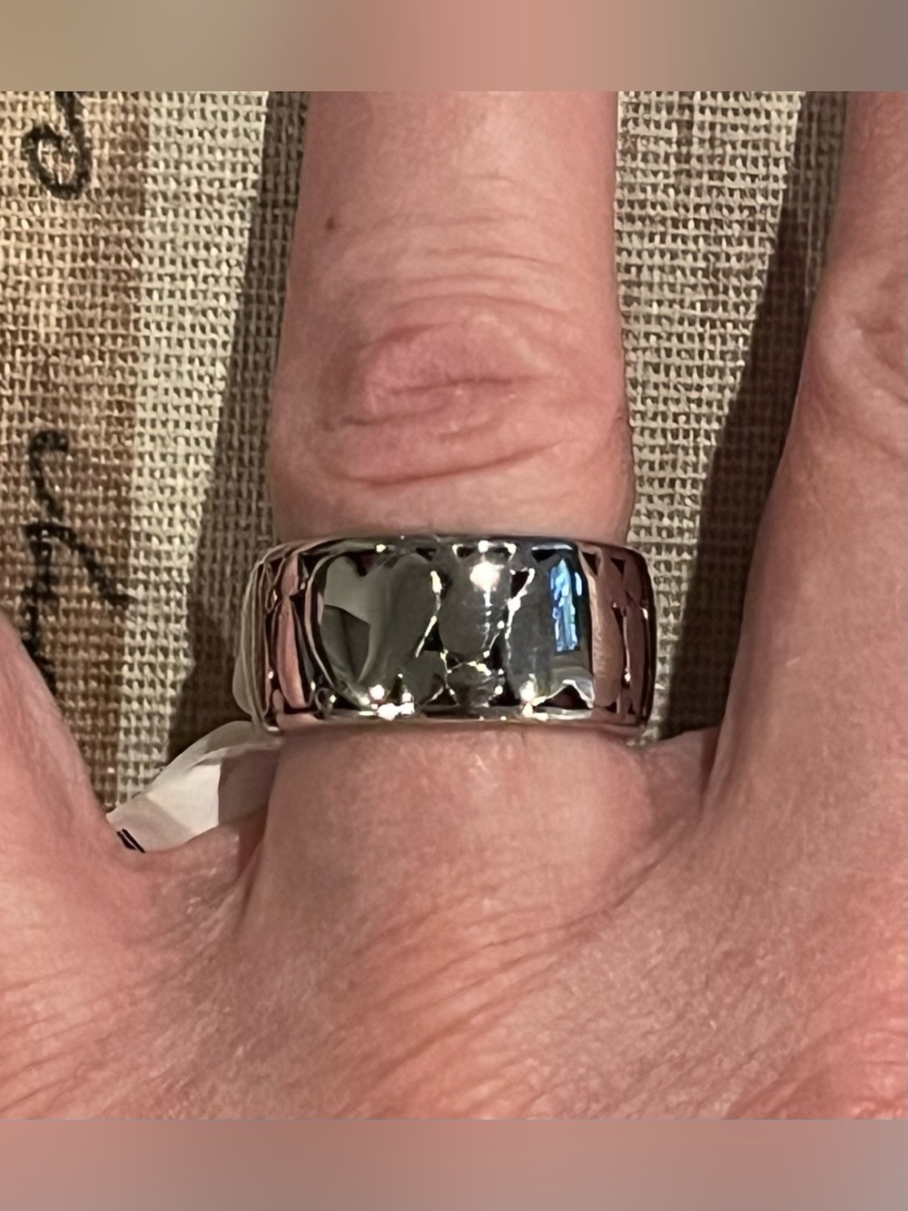Lauren G Adams Polished Wide Silver Band Ring - Chunky Statement NWT size 7